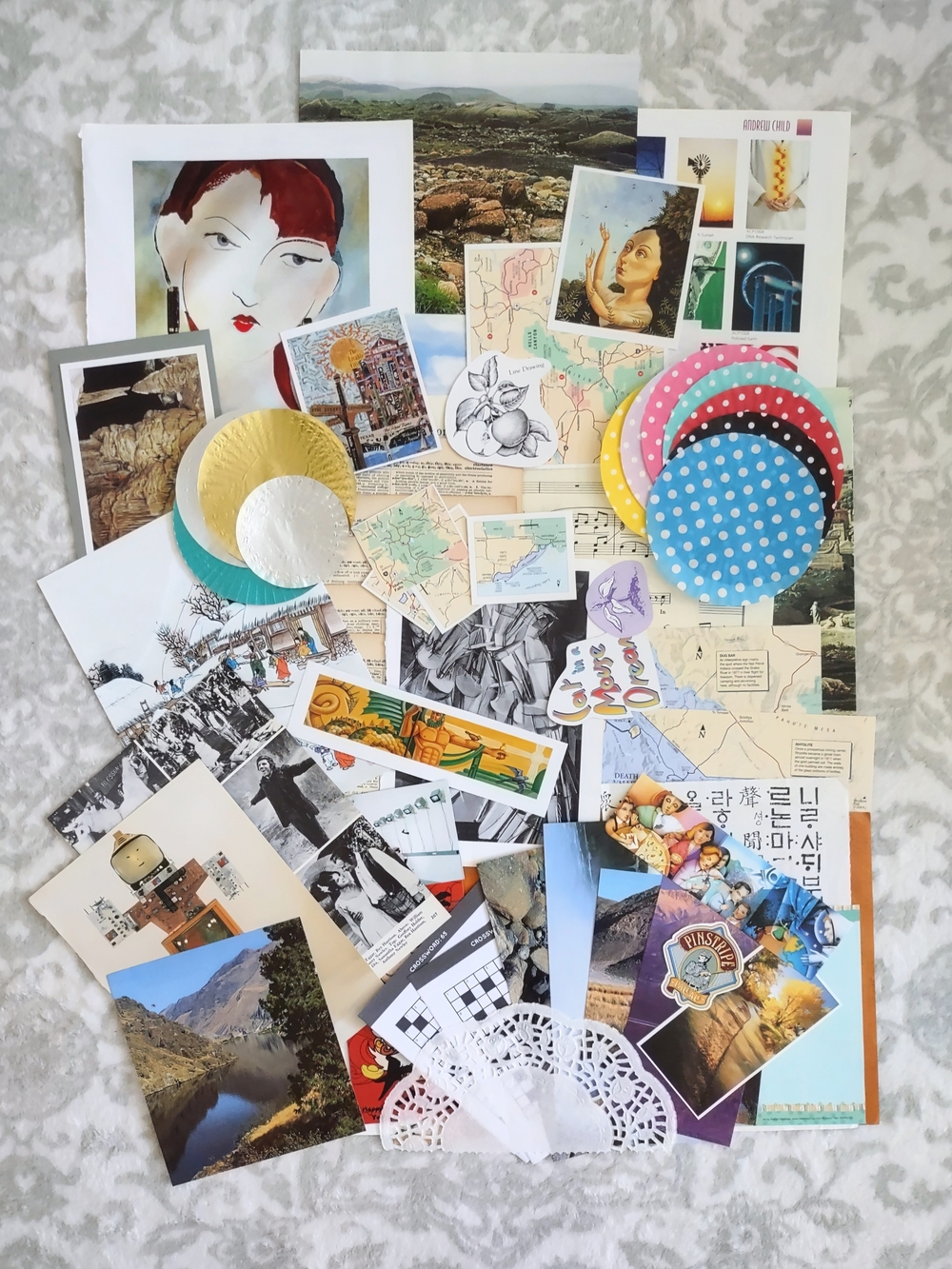 60 Pcs Vintage Eclectic Ephemera Scrapbook Junk Journal Bundle